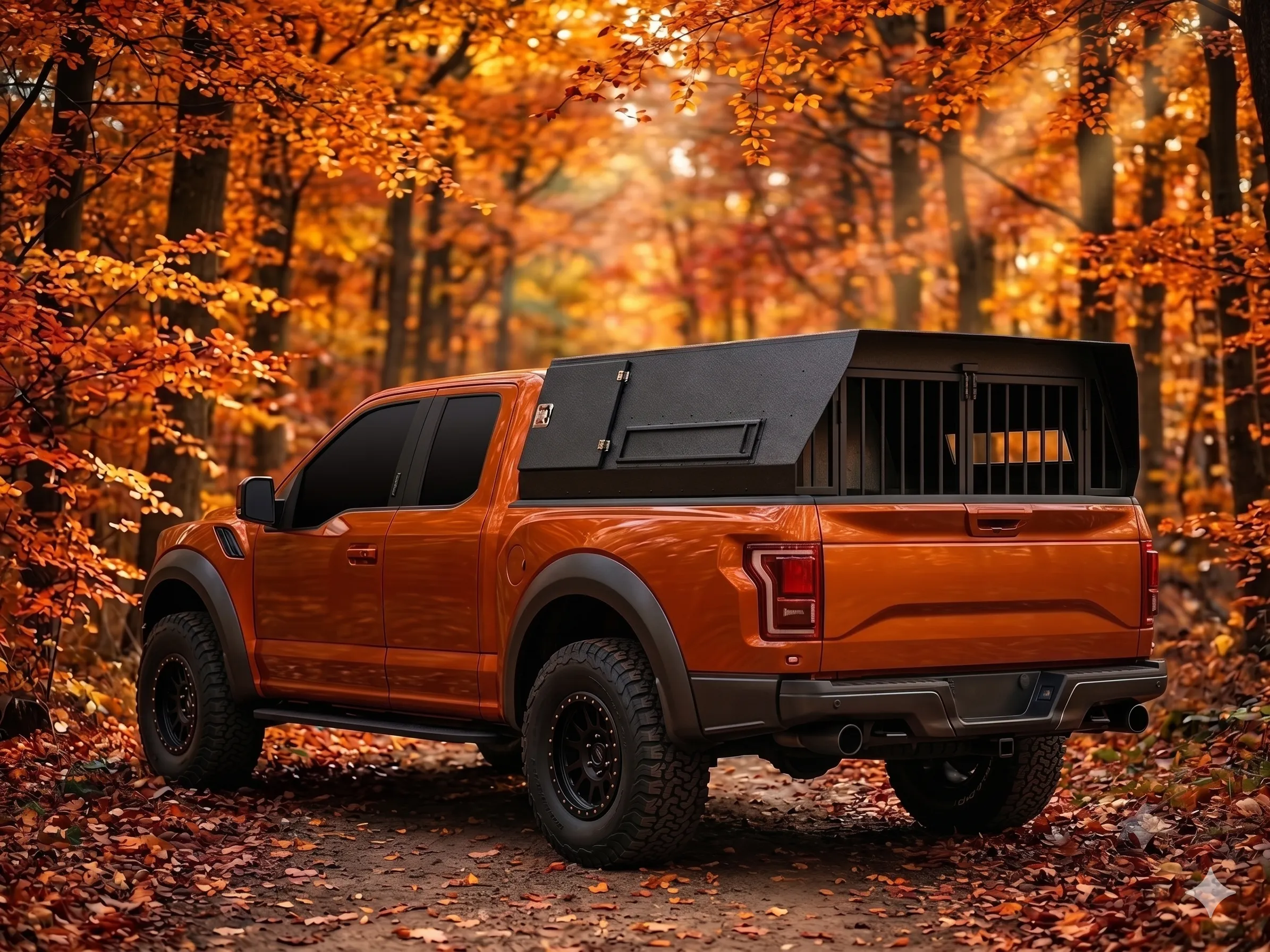 Pick-up équipé d'une caisse à chien en aluminium fabriquée sur-mesure par DeniSoudure